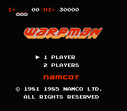 Warpman — Title screen